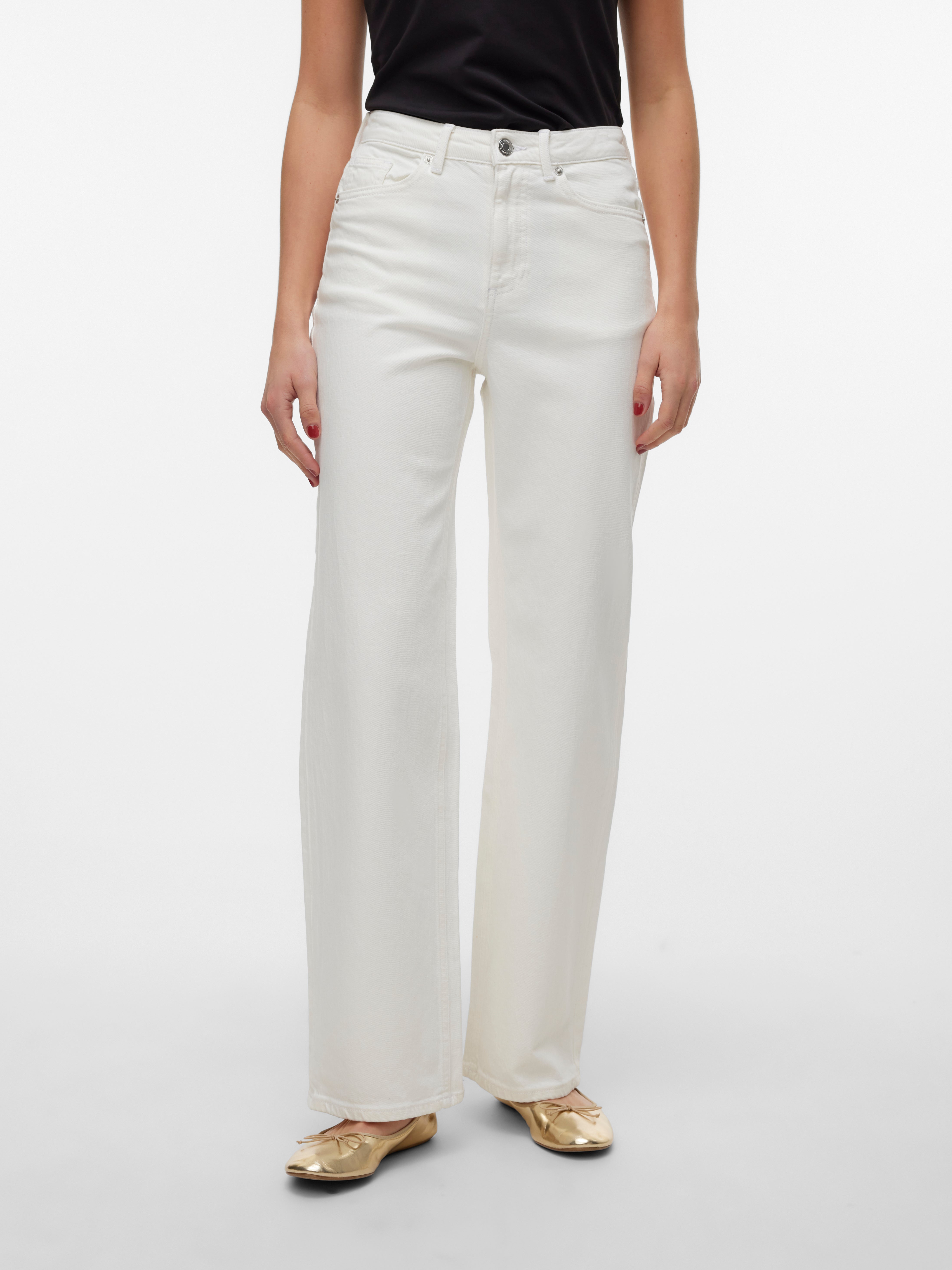 VERO MODA high waist wide leg jeans VMTESSA grey denim | wehkamp
