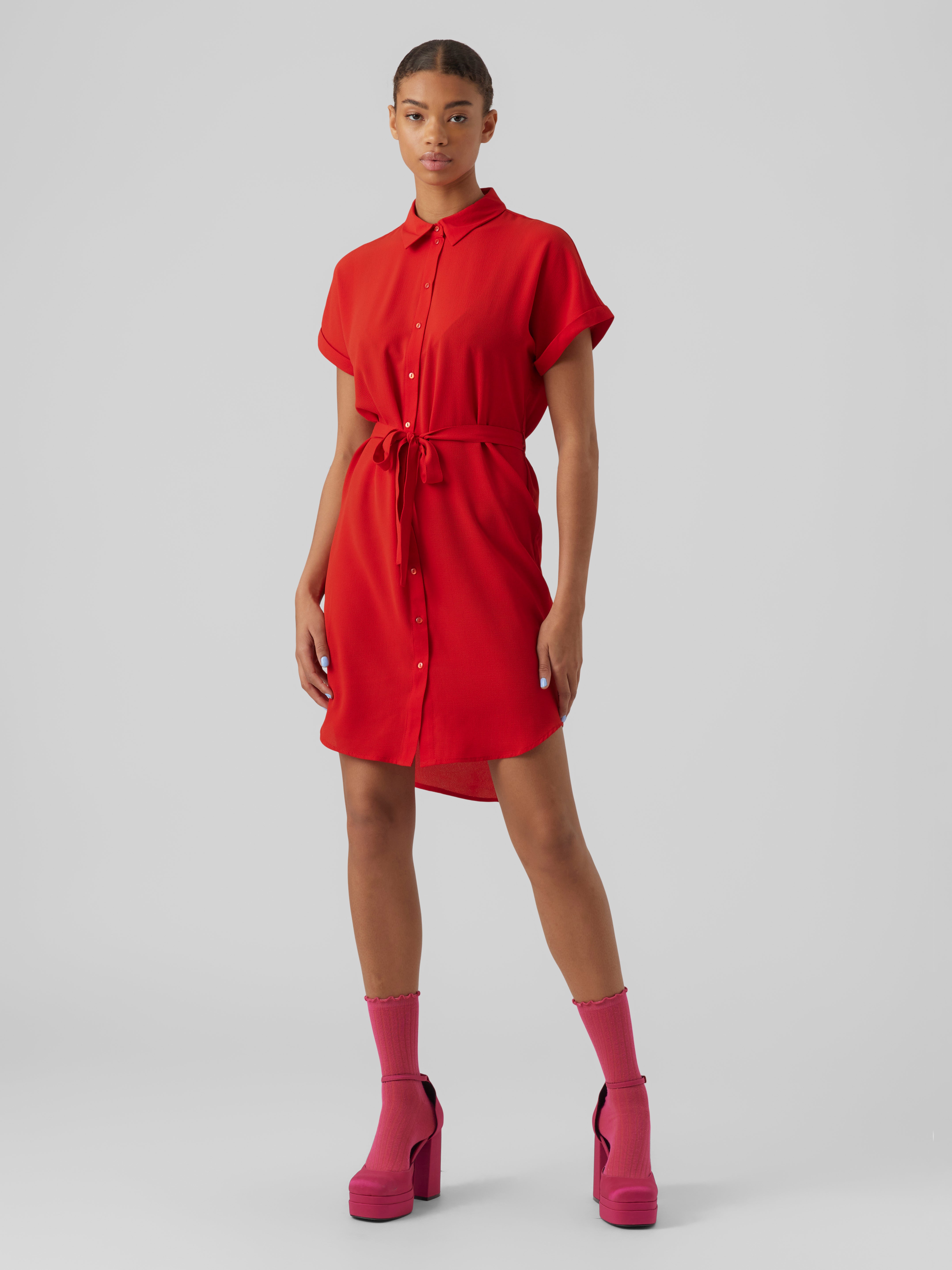 VMSASHA Robe courte Rouge fonce Vero Moda