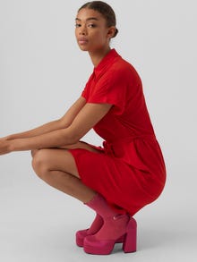 Vero Moda VMSASHA Kort klänning -Chinese Red - 10288496