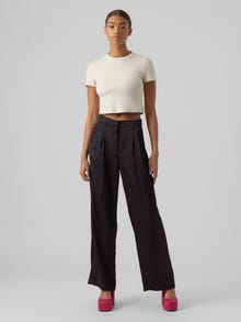 Vero Moda VMLANALIVIA High rise Trousers -Black - 10288525