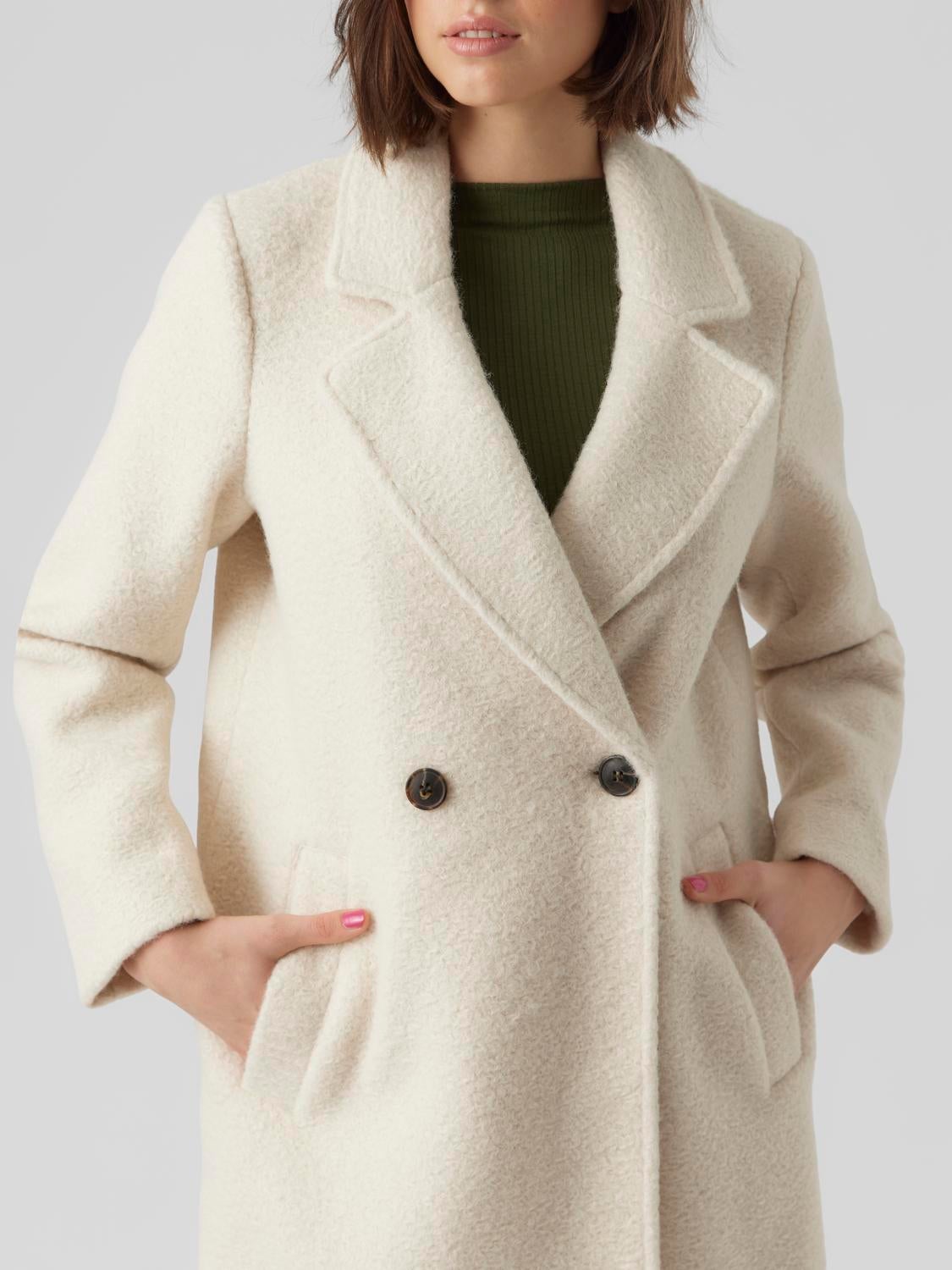 Beige shop boucle coat