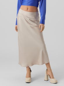 Vero Moda VMCLOE Høj talje Lang nederdel -Pumice Stone - 10288631
