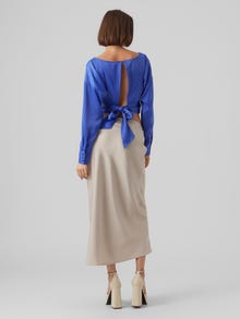 Vero Moda VMCLOE Hohe Taille Langer Rock -Pumice Stone - 10288631