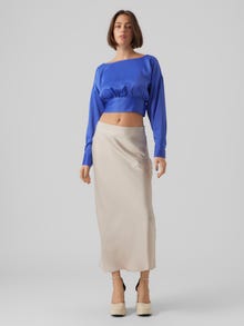 Vero Moda VMCLOE Høj talje Lang nederdel -Pumice Stone - 10288631