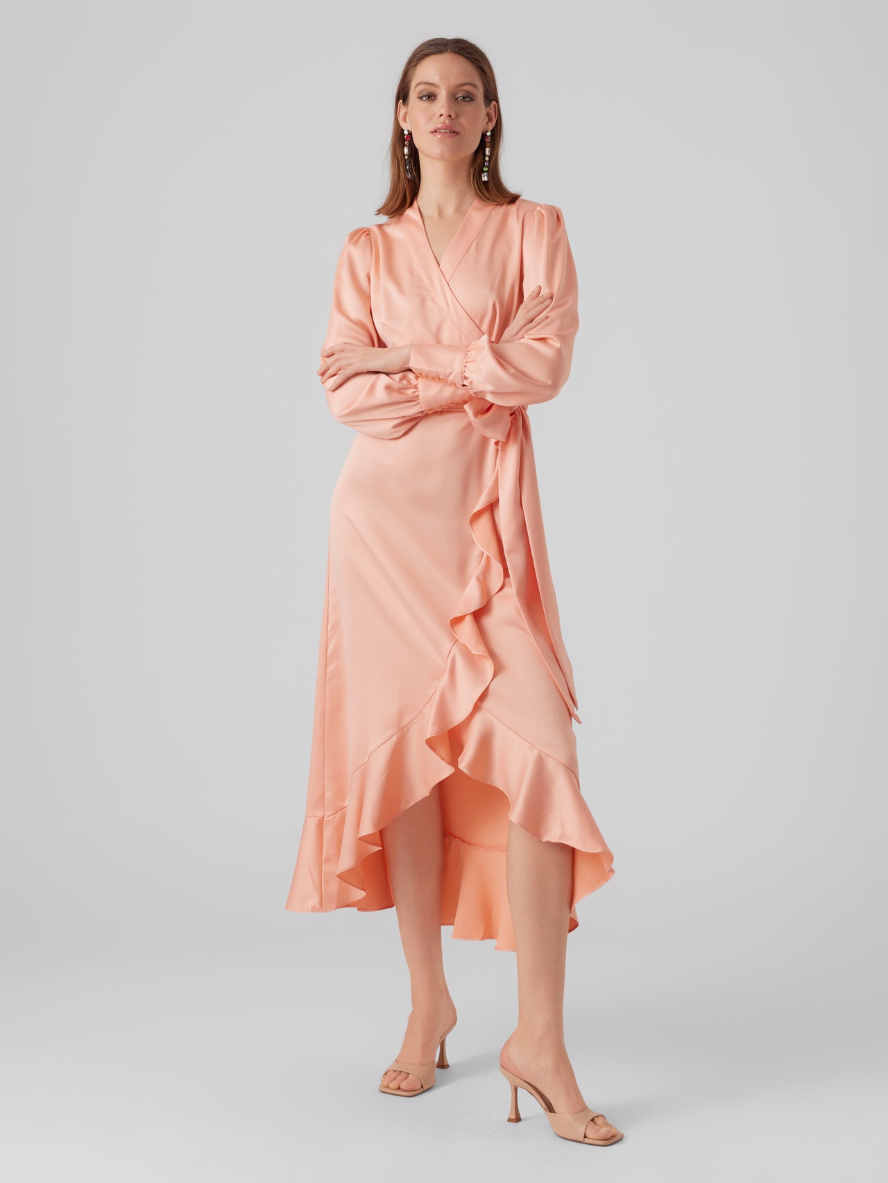 Vero Moda VMCELINE Lang kjole -Dusty Pink - 10288632
