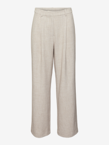 Vero Moda VMDINA High rise Trousers -Oatmeal - 10288679