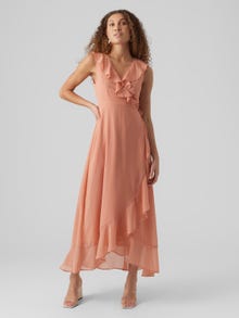 Vero Moda VMSILLE Długa sukienka -Cameo Brown - 10288837