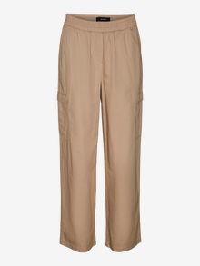 Vero Moda VMFIATRIS Middels høy midje Cargobukser -Silver Mink - 10288884