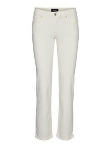 Vero Moda VMDAF Taille moyenne Straight Fit Jeans -Ecru - 10289168