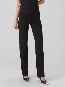 Vero Moda VMDAF Middels høyt snitt Straight Fit Jeans -Black - 10289169