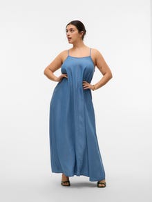 Vero Moda VMCHARPER Lang kjole -Medium Blue Denim - 10289254