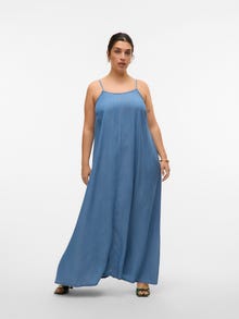 Vero Moda VMCHARPER Lang kjole -Medium Blue Denim - 10289254