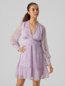 Vero Moda VMNOABELLE Kort klänning -Lavender Frost - 10289317