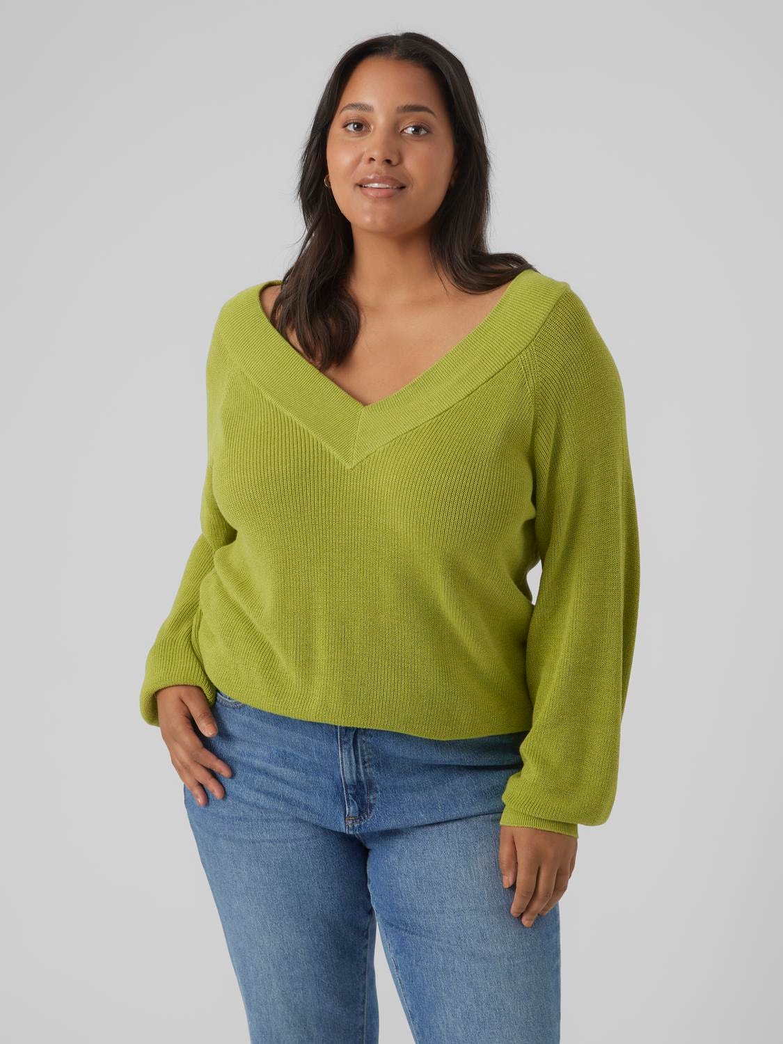 Curve Regular sleeves Pullover Medium Green | Vero Moda®