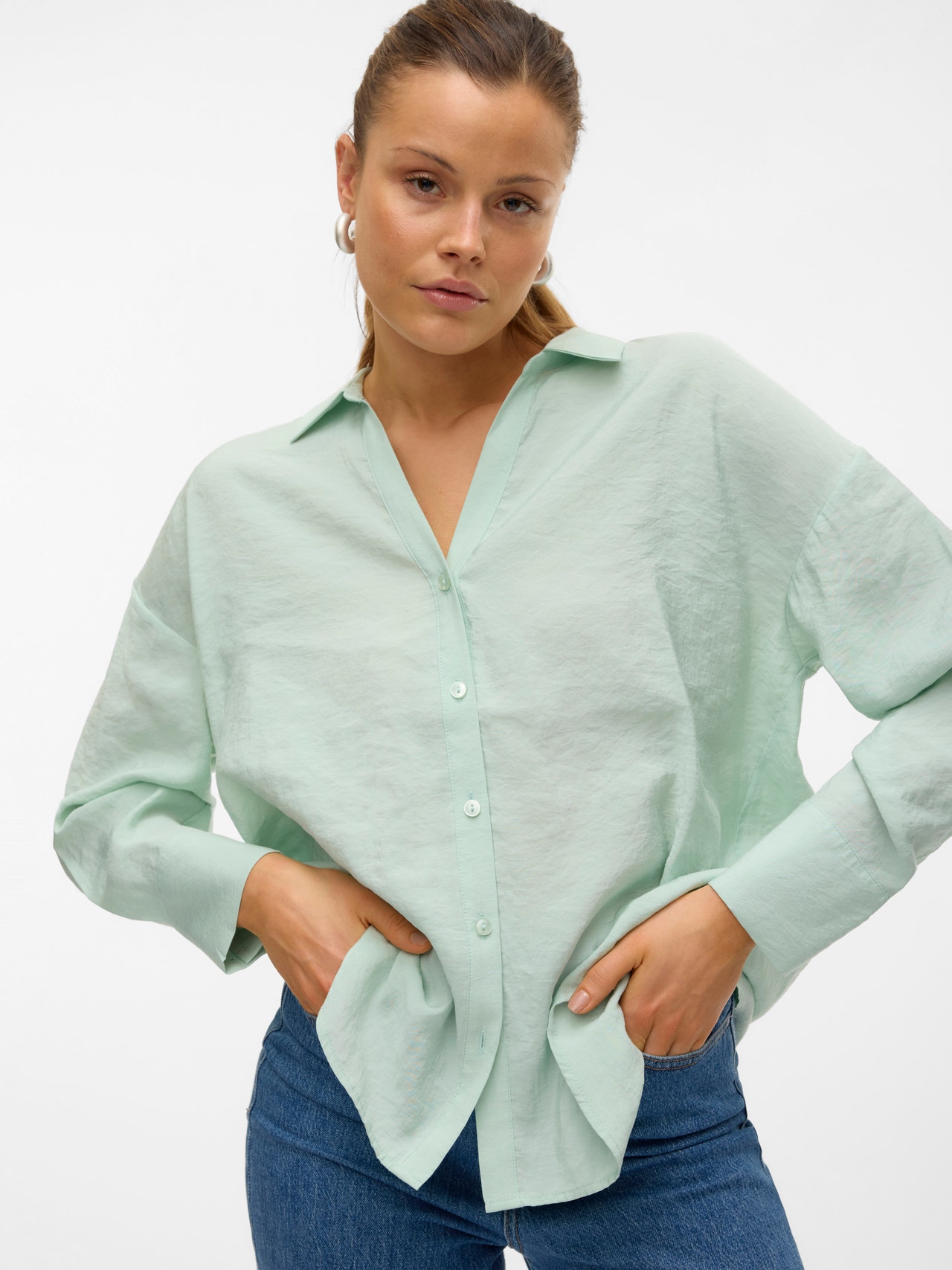 Vero Moda VMQUEENY Shirt -Silt Green - 10289349
