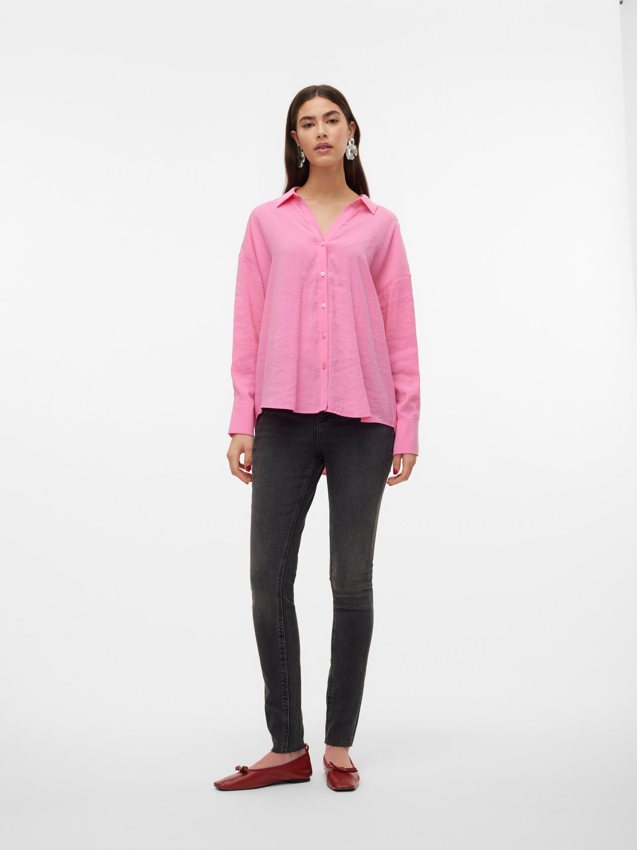 Vero Moda VMQUEENY Skjorte -Pink Cosmos - 10289349