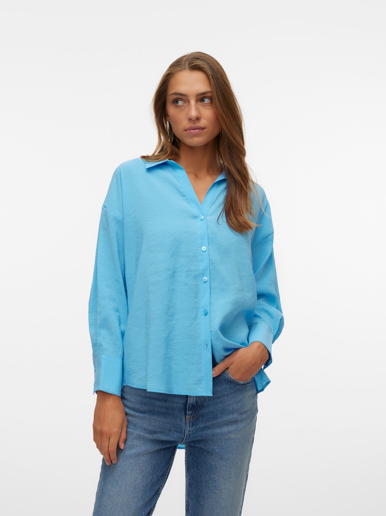Vero Moda VMQUEENY Shirt -Bonnie Blue - 10289349