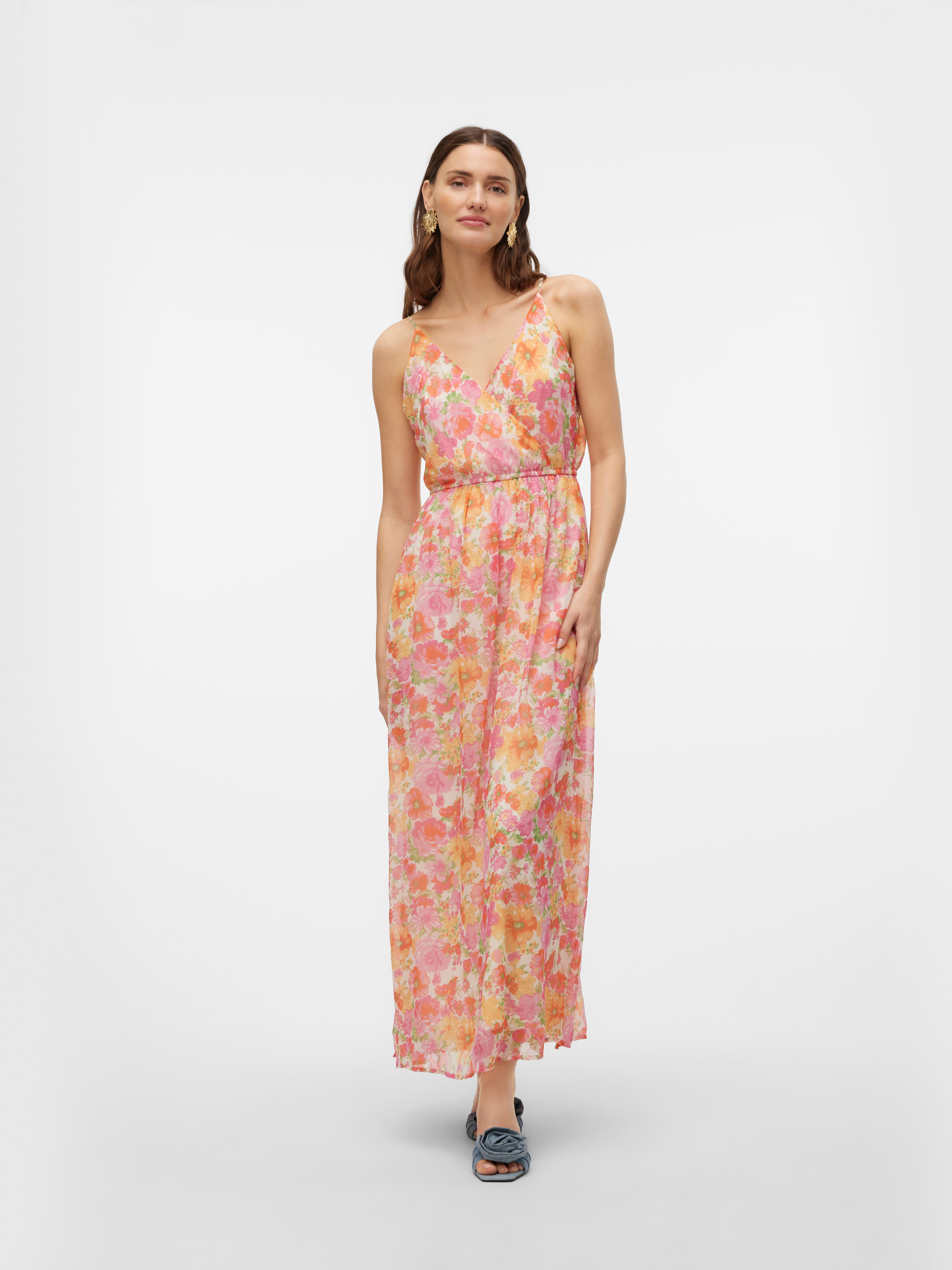 VERO MODA dam klänning VMMADI - Georgia Peach Radiant Yellow main image 1
