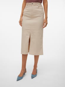 Vero Moda VMWILD Korkea vyötärö Pitkä hame -Pumice Stone - 10289850