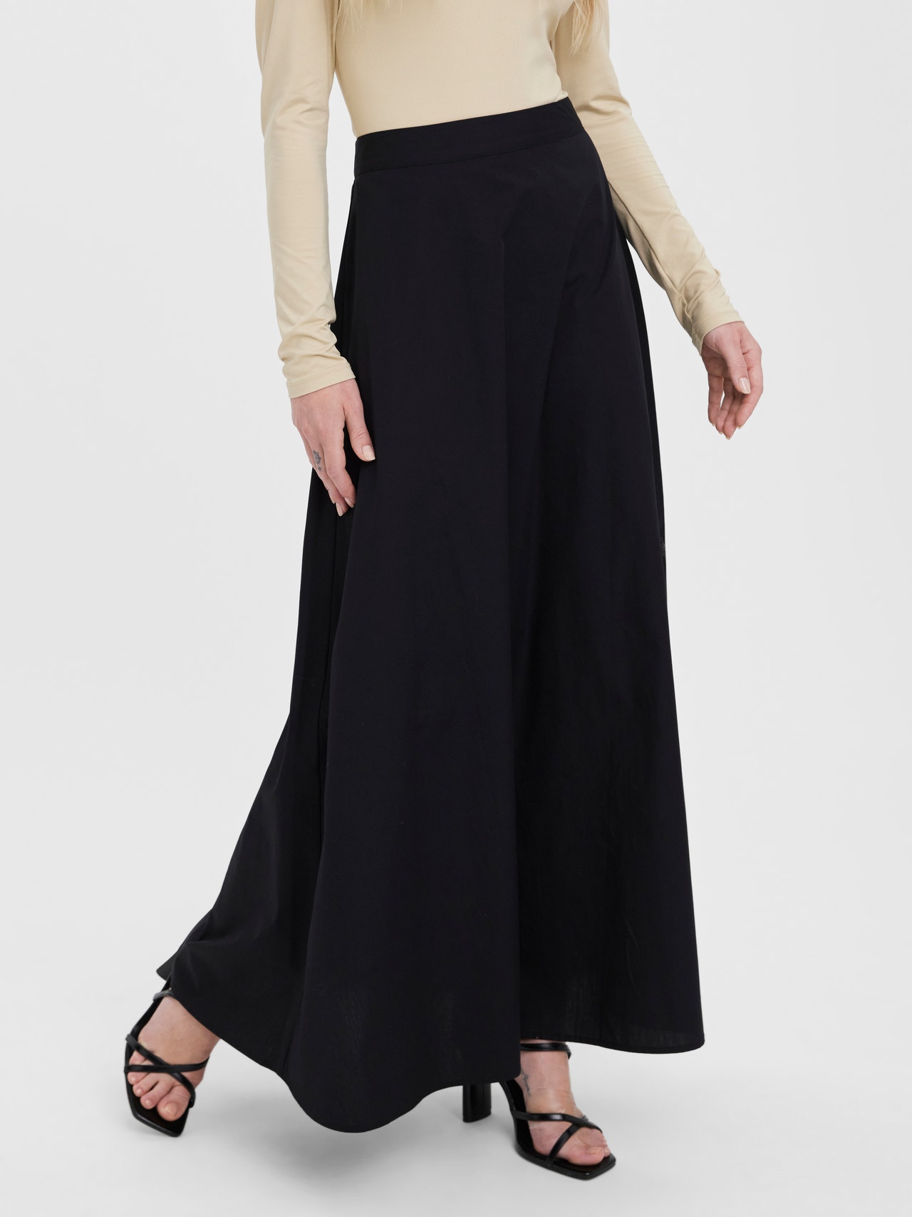 Falda larga alta | Negro | Vero Moda®