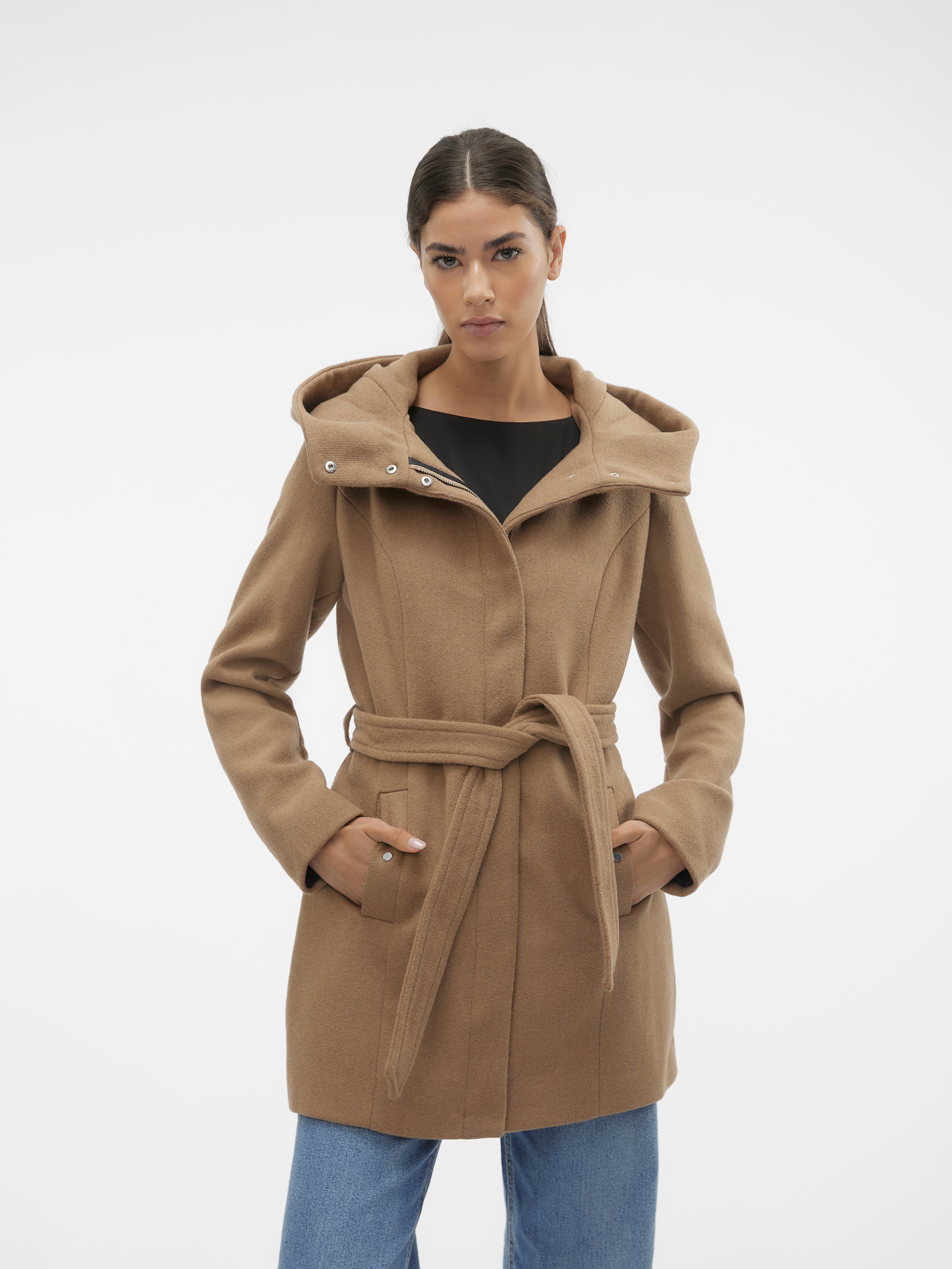 Veste oversize marron en suédine effet bomber