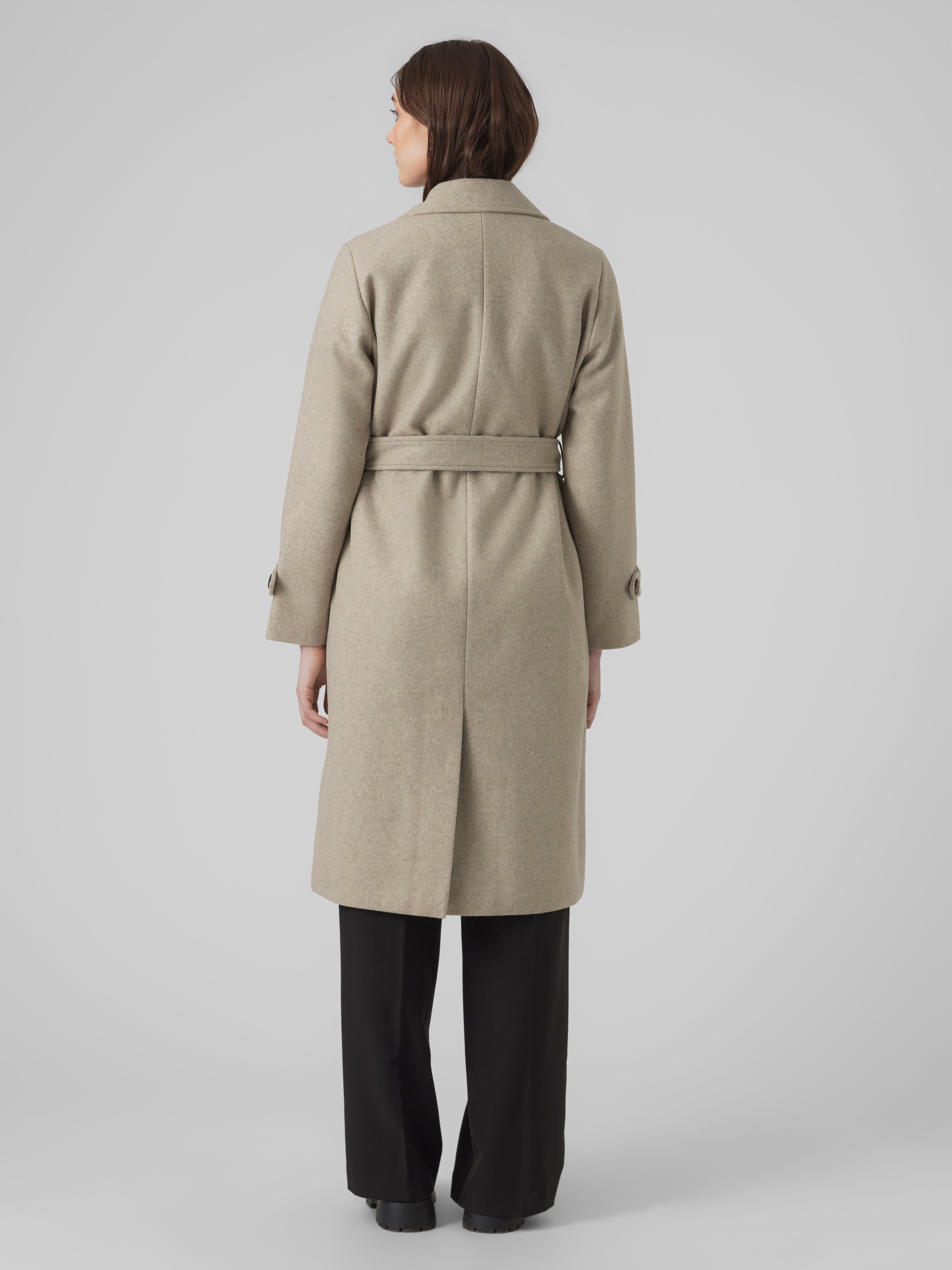 Burberry peak lapel store cashmere wrap coat