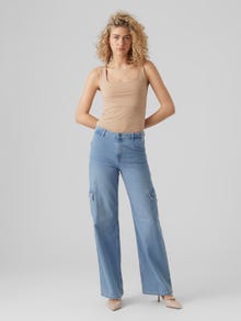 Vero Moda VMNORTH Medelhög midja Lös passform Jeans -Medium Blue Denim - 10289887