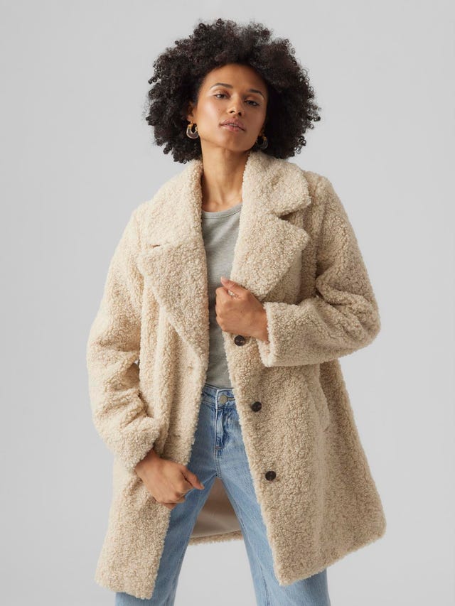 Vero Moda  FINAL SALE - Suilyon double breasted faux-fur coat