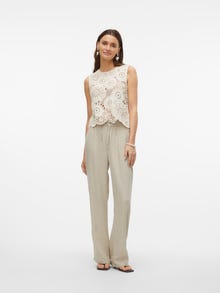 Vero Moda VMLINE Mid waist Trousers -Silver Lining - 10290058