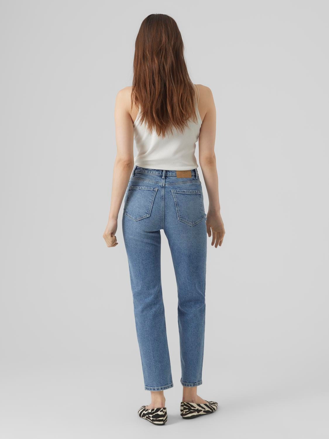 Vero Moda VMLINDA Hohe Taille Jeans -Medium Blue Denim - 10290175