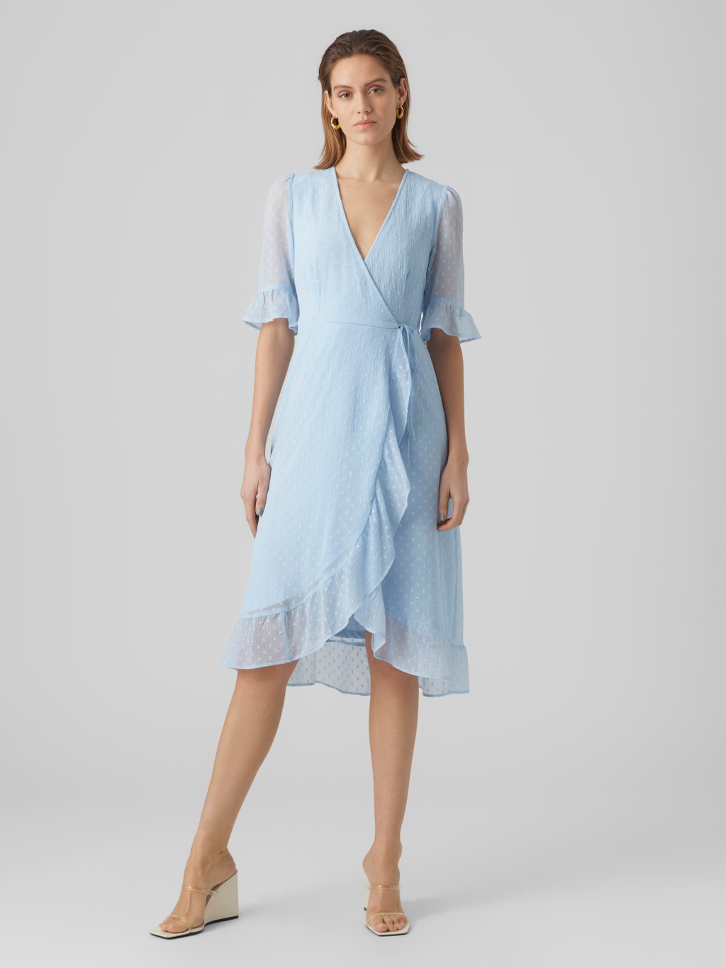 Anders wees stil verdieping Regular fit V-Hals Normale mouwen Lange jurk | Midden Blauw | Vero Moda®