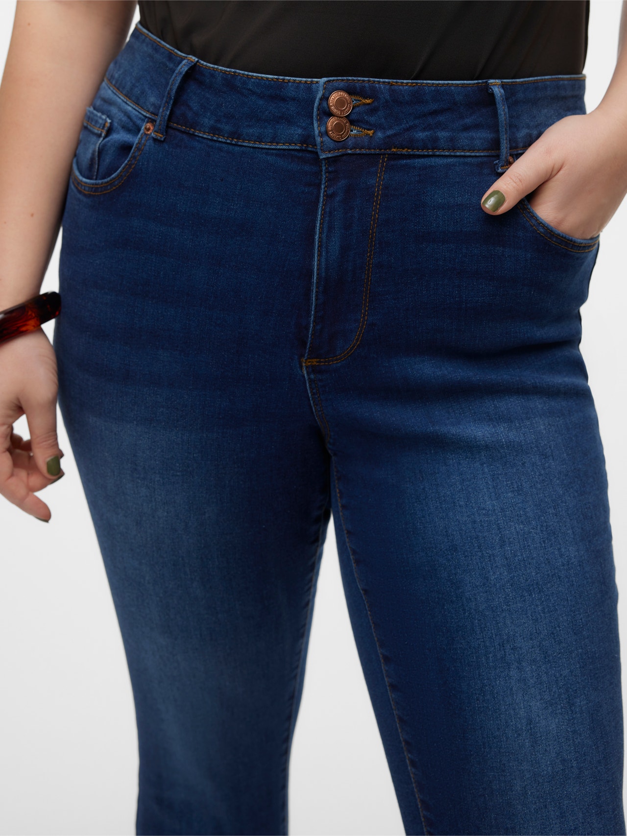 Vero Moda VMSOPHIA Hohe Taille Skinny Fit Jeans -Dark Blue Denim - 10290393