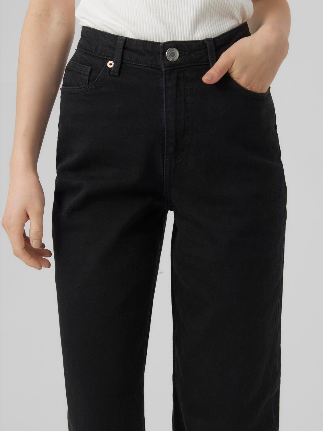 Vero Moda VMTESSA Szeroki krój Jeans -Black - 10290541