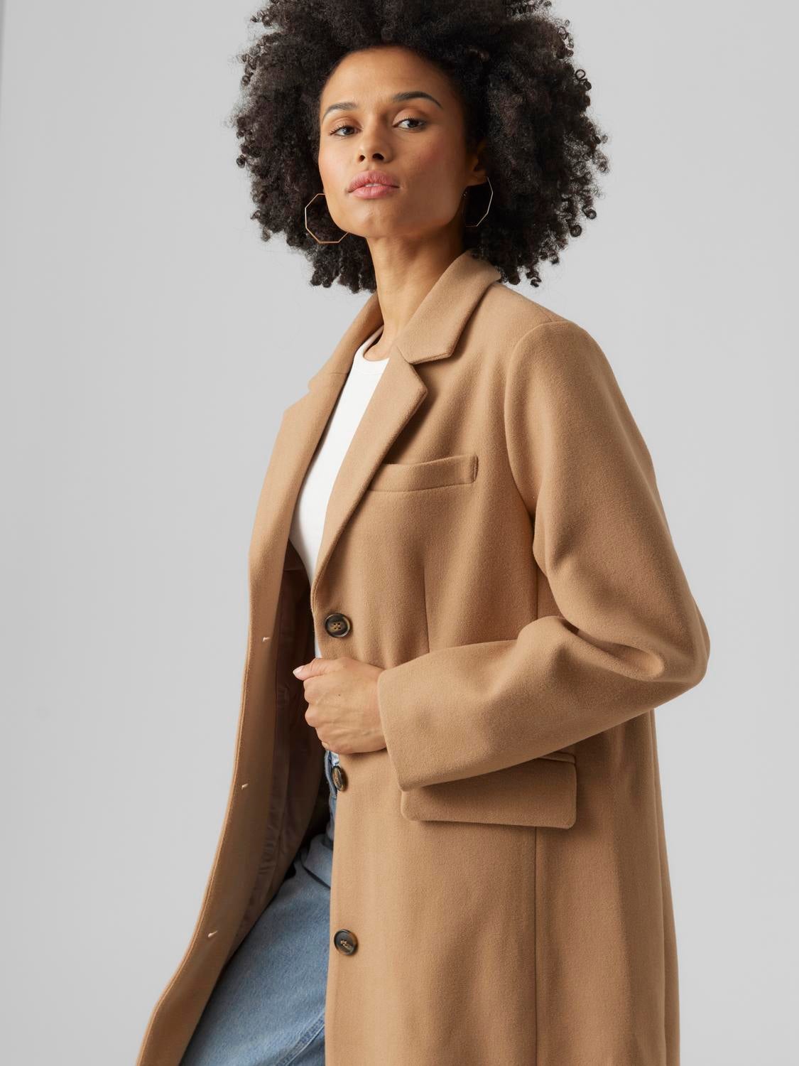 Vero moda clearance camel coat