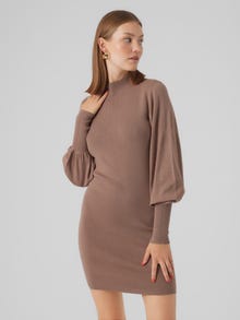 Vero Moda VMHOLLYKARISPUFF Kort klänning -Brown Lentil - 10290665