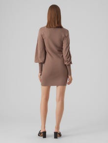 Vero Moda VMHOLLYKARISPUFF Krótka sukienka -Brown Lentil - 10290665