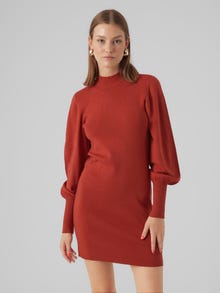 Vero Moda VMHOLLYKARISPUFF Kort klänning -Red Ochre - 10290665
