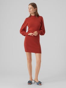 Vero Moda VMHOLLYKARISPUFF Kort klänning -Red Ochre - 10290665