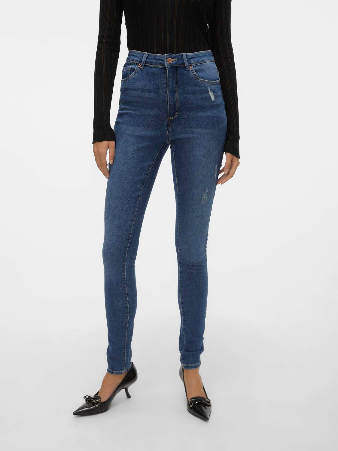 Vero Moda VMSOPHIA Vita alta Skinny Fit Jeans -Medium Blue Denim - 10290678