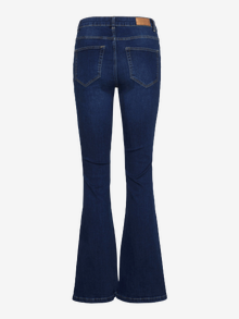 Vero Moda VMSCARLET Mid rise Flared Fit Jeans -Dark Blue Denim - 10290696