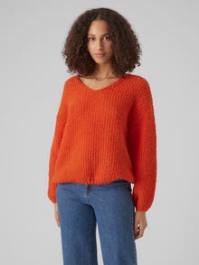Vero Moda VMERIN Pullover -Tangerine Tango - 10290699
