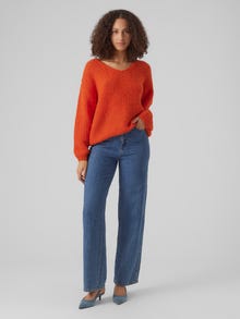 Vero Moda VMERIN Pullover -Tangerine Tango - 10290699