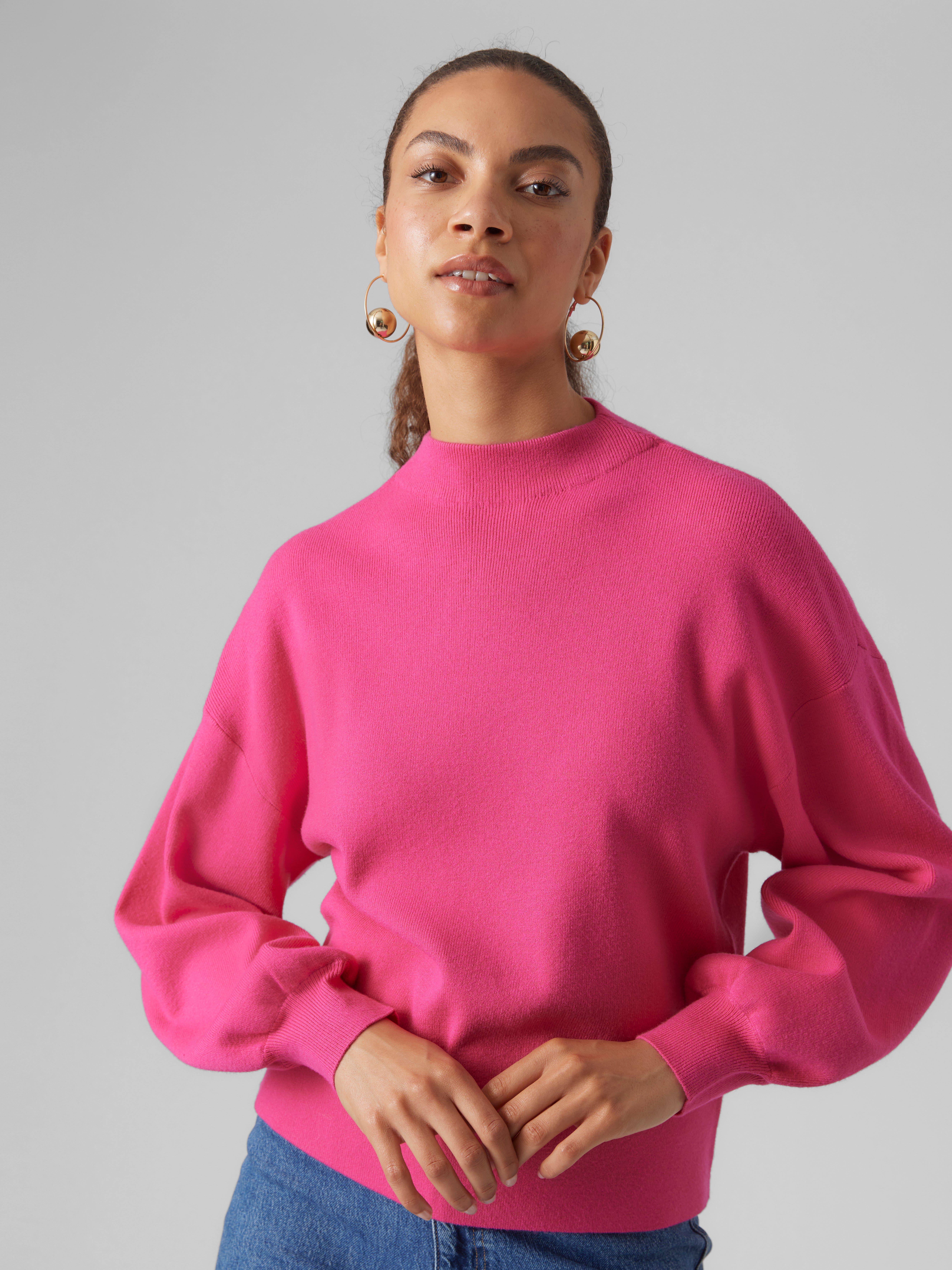 High neck Dropped shoulders Pullover | Medium Purple | Vero Moda®
