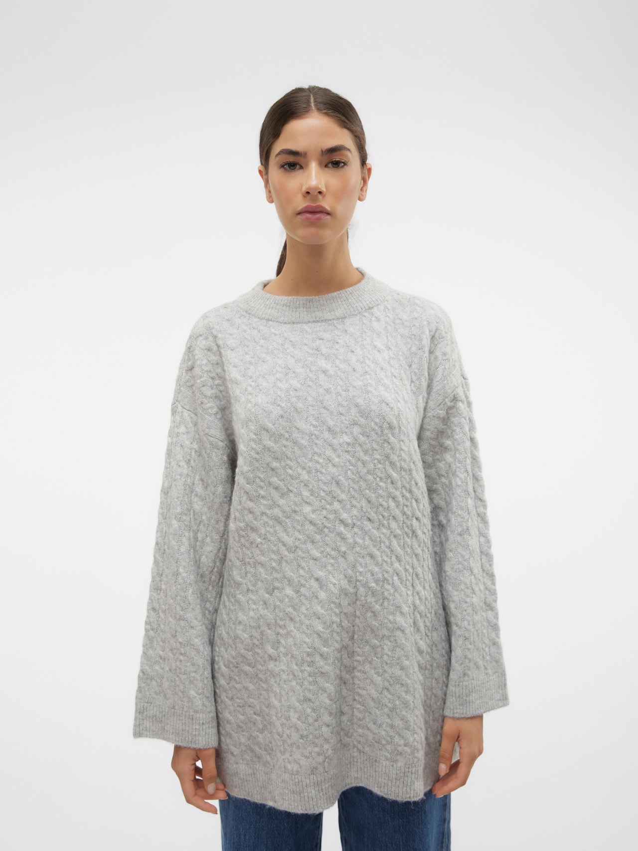 Vero Moda VMHEIDI Sweter -Light Grey Melange - 10290752