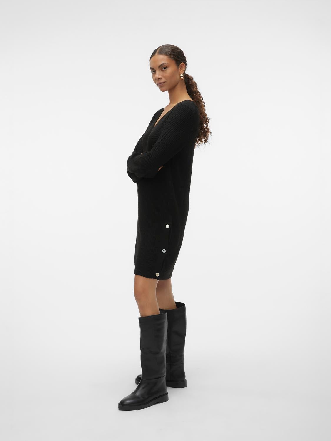 Short dress with hot sale tall boots