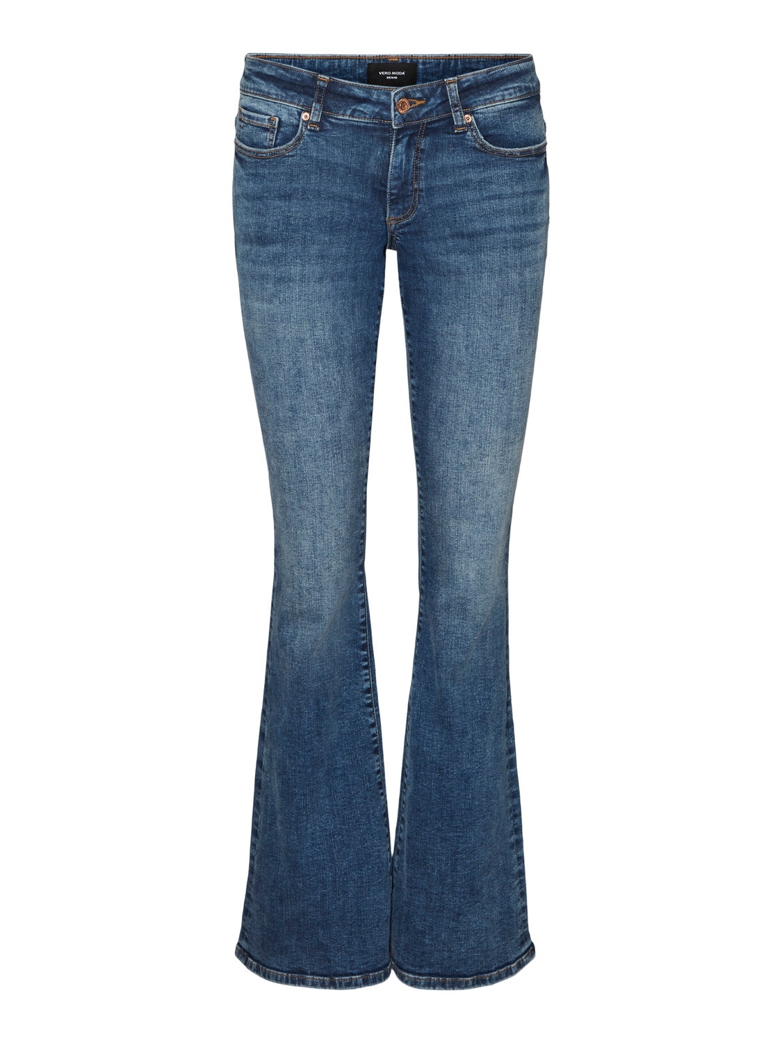 Flared Fit Low waist Jeans, Medium Blue