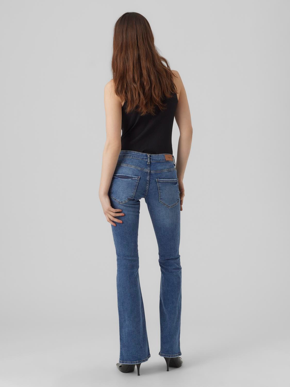 Vero Moda VMSIGI Låg midja Utsvängd passform Jeans -Medium Blue Denim - 10290825