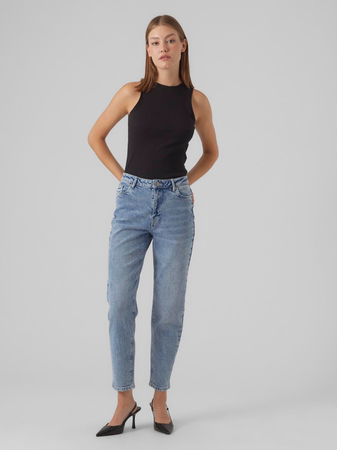 Jean taille haute online bleu clair