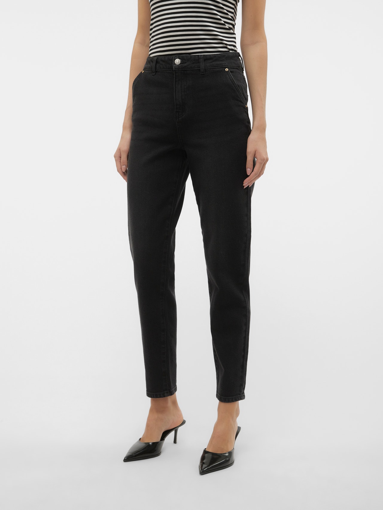 Vero Moda VMISA Krój mom Jeans -Black Denim - 10291070