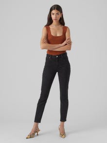 Vero Moda VMBRENDA Cós Alto Mom Fit Jeans -Black Denim - 10291072